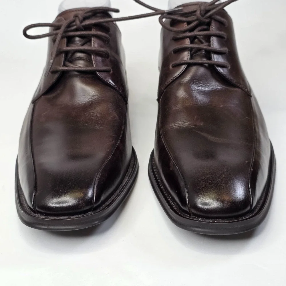 Kenneth Cole Reaction Dress Oxford Shoes Men's Size 9 Dark Brown Leather Classic